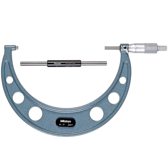 Mitutoyo 103-183 : Outside Micrometer With Ratchet Stop, Range 6-7 Inch
