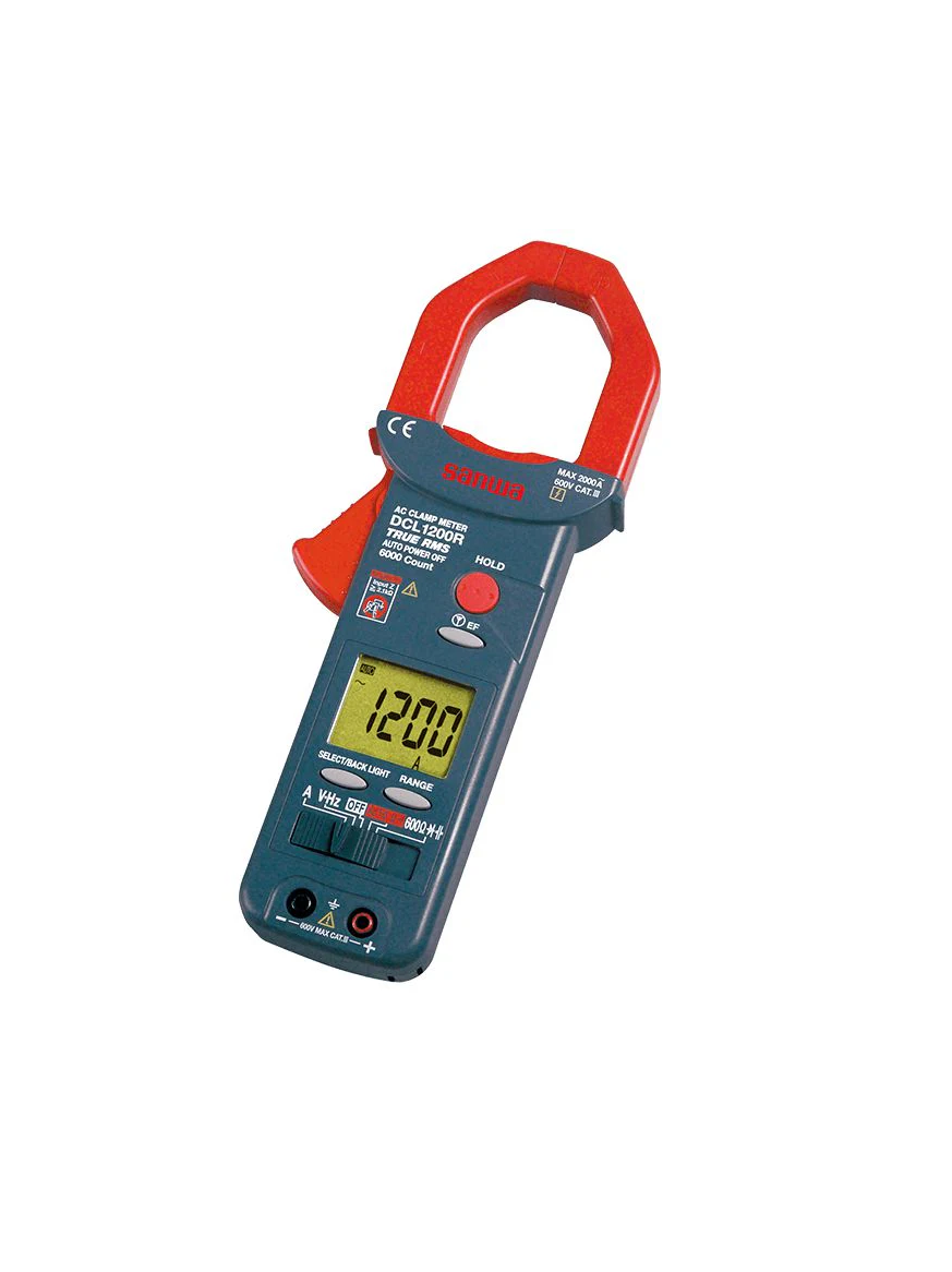 Sanwa DCL1200R Large Diameter AC Clamp Meter with Digital Multimeter Functions