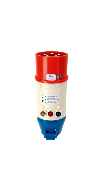 Testboy TV 432 CEE adapter - with phase sequence indication