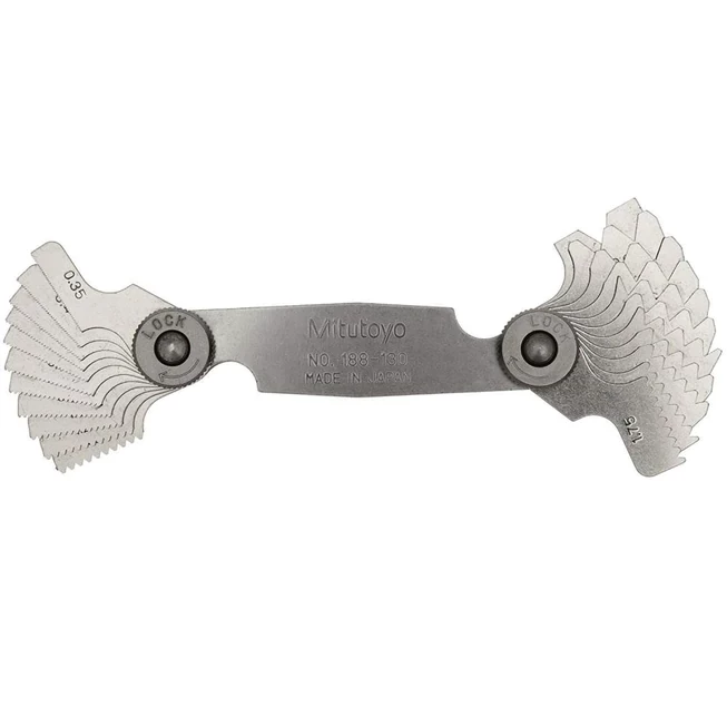 Mitutoyo 188-130 Metric Screw Pitch Gage Set 0.35mm To 6mm 22 Leaves
