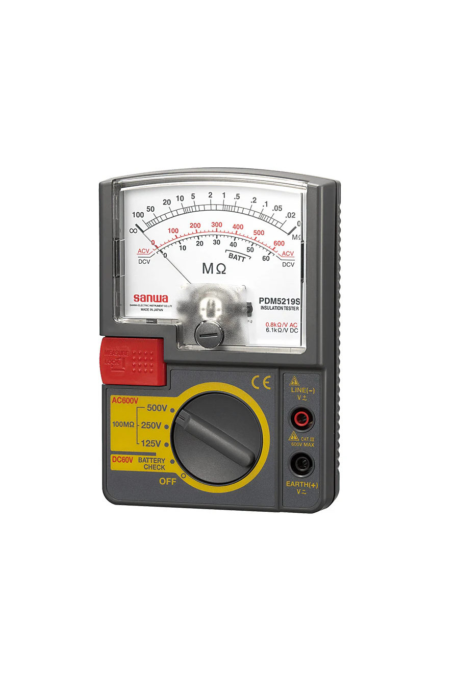 Sanwa PDM5219S | 125V / 250V / 500V Analog Insulation Tester / Portable Insulation Resistance Meter